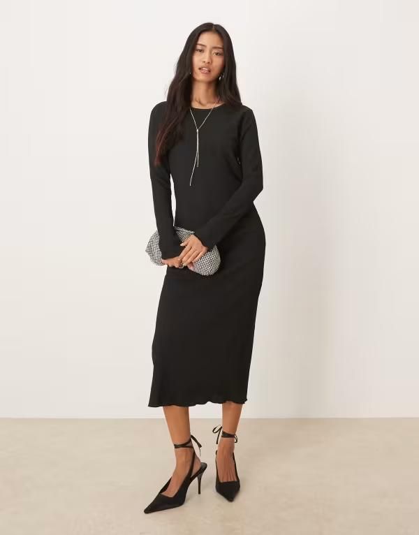 ジェイディーワイ レディース トップス ワンピース ミディ JDY textured midi dress Black ブラック