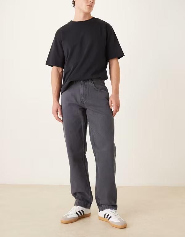 エイソス メンズ ボトムス デニムパンツ ジーンズ ASOS DESIGN straight fit jeans overdye Blue ブルー