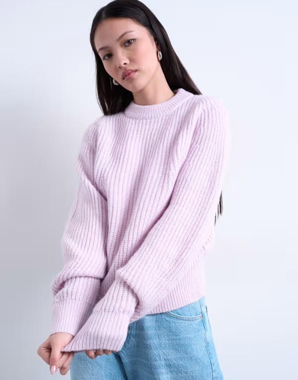 トップショップ レディース アウター ニット・セーター バルーンスリーブ Topshop knit balloon sleeve sweater in vailed pink ピンク