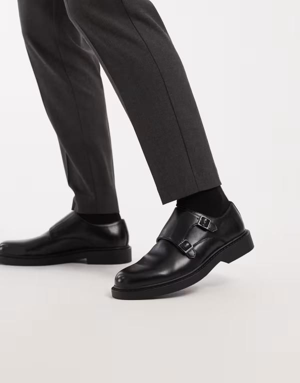 エイソス メンズ シューズ スニーカー モンク ASOS DESIGN monk shoes Black ブラック