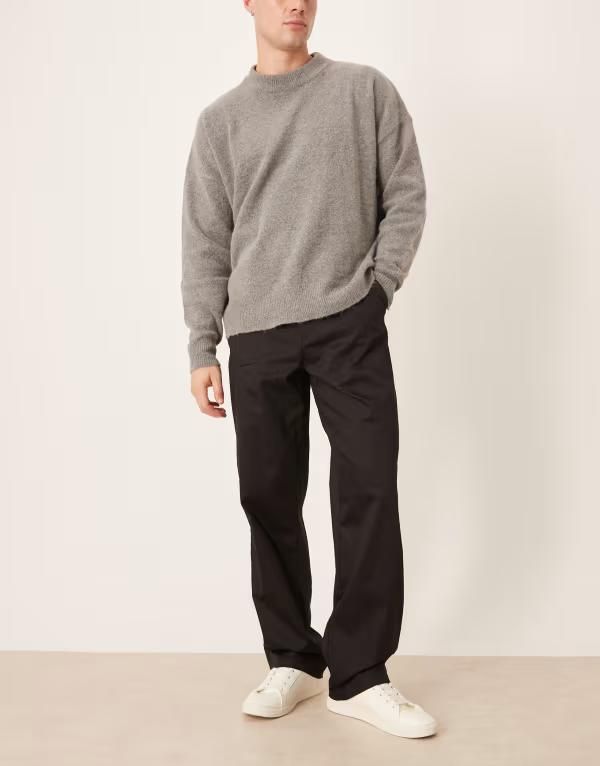 エイソス メンズ ボトムス カジュアルパンツ サテン ASOS DESIGN baggy satin pants with pleats Black ブラック
