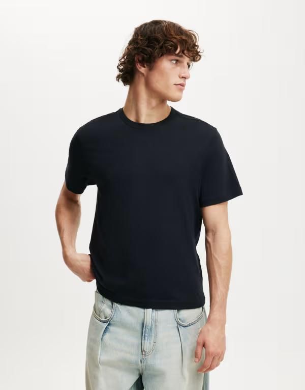コットンオン メンズ トップス Tシャツ Cotton Classic fitshirt Black ブラック