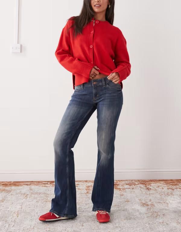 チープマンデー レディース ボトムス デニムパンツ ブーツカット ローライズ ブーツ ジーンズ Cheap Monday Booty Bei stretch low rise bootcut jeans ray wash Blue ブルー