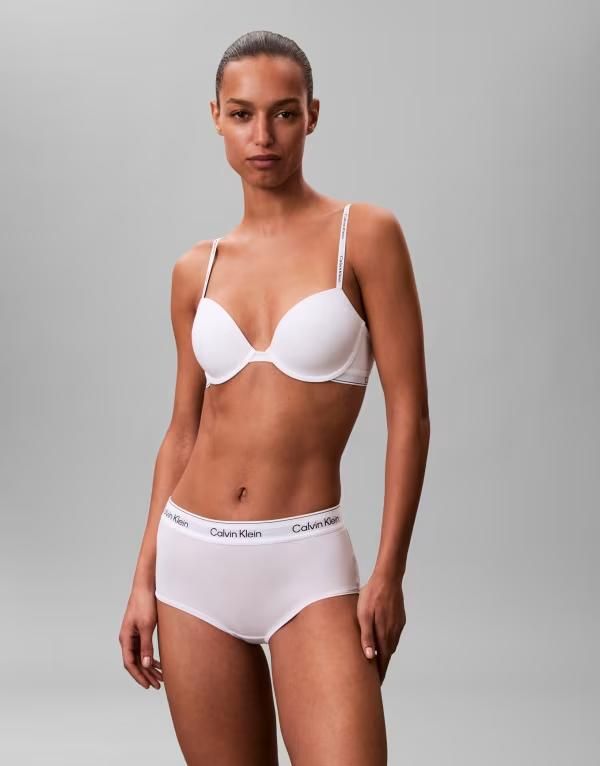 カルバンクライン レディース アンダーウェア ブラジャー Tシャツ コットン Calvin Klein Icon Cotton Modal Tshirt bra White ホワイト