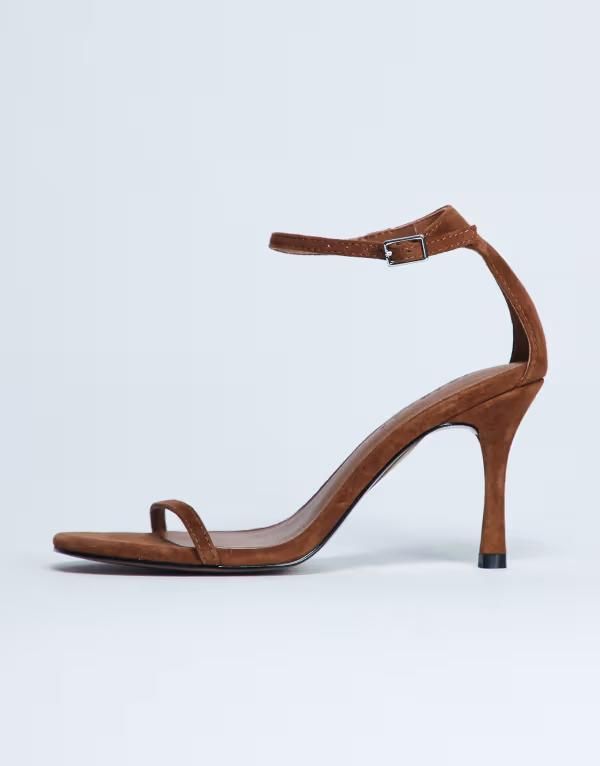 トップショップ レディース シューズ サンダル スエード ヒール Topshop Alexi real suede 2 part heeled sandals in camel CAMEL キャメル