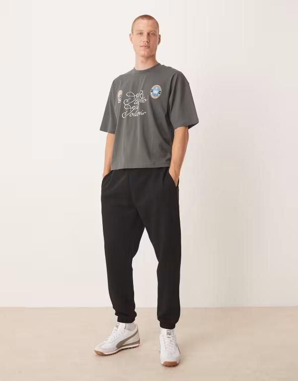 エイソス メンズ ボトムス カジュアルパンツ パンツ スウェットパンツ ASOS DESIGN essential tapered sweatpants Black ブラック