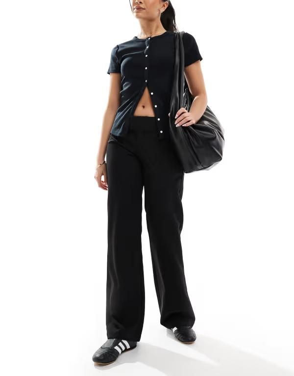 コットンオン レディース ボトムス カジュアルパンツ ローライズ Cotton Lola low rise suit pants Black ブラック