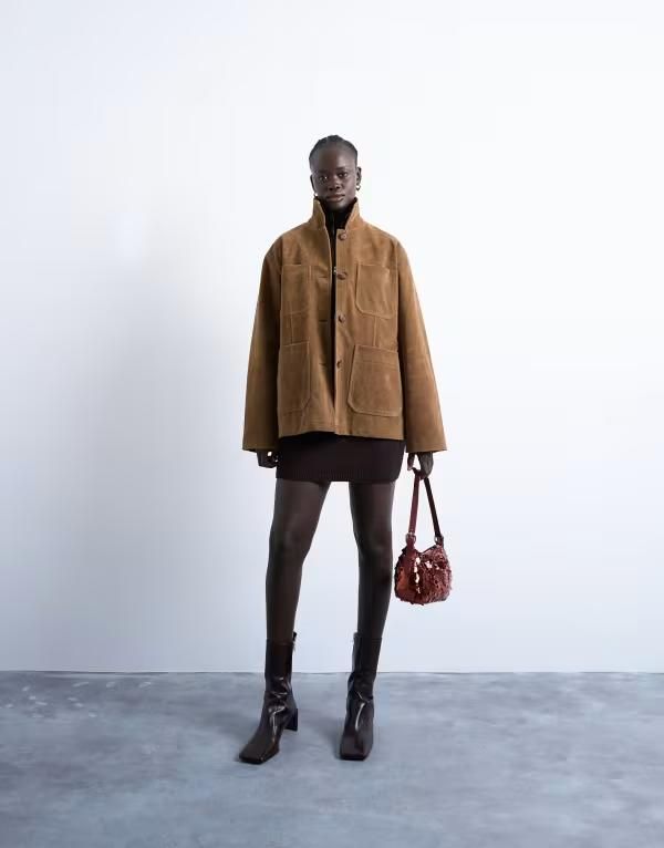 トップショップ レディース アウター ジャケット・ブルゾン スエード Topshop faux suede boxy casual shacket in tan tan タン