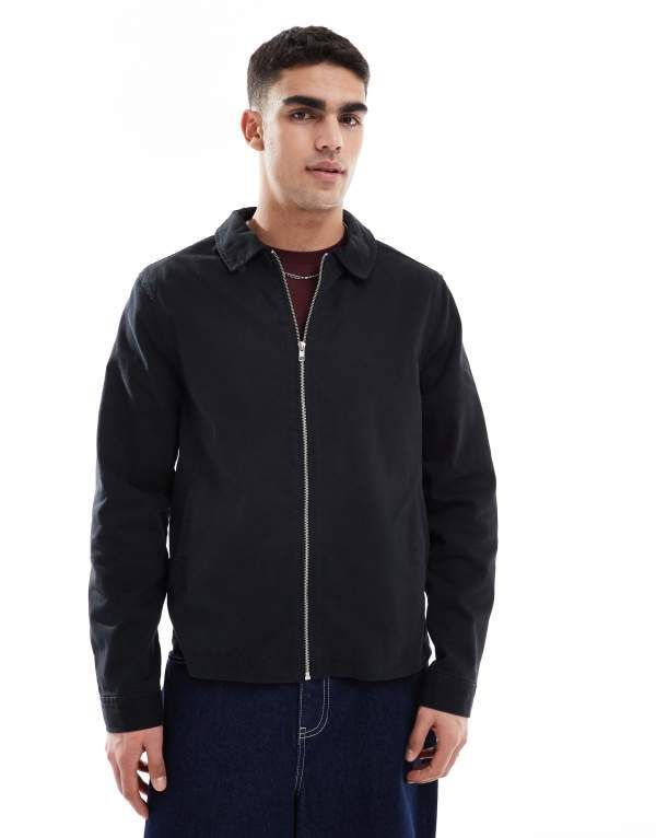エイソス メンズ アウター ジャケット・ブルゾン ジャケット ASOS DESIGN harrington jacket Black ブラック