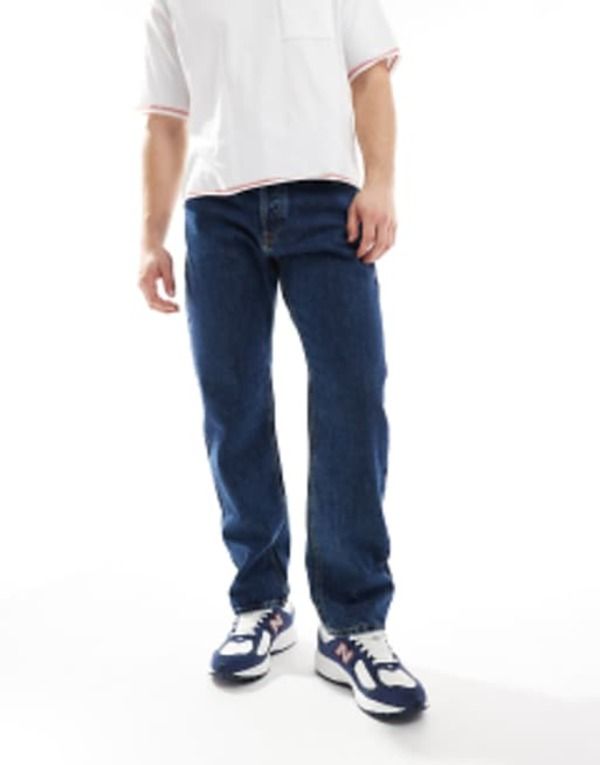ジャック アンド ジョーンズ メンズ ボトムス デニムパンツ ジーンズ Jack Jones Chris straight jeans in dark blue wash Blue Denim デニム