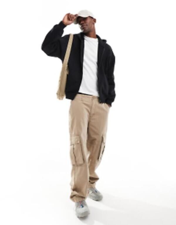 オンリーアンドサンズ メンズ アウター パーカー・スウェット パーカー ONLY SONS oversized zip up hoodie Black ブラック