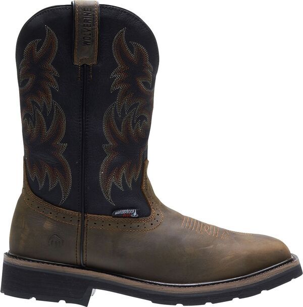ウルヴァリン メンズ シューズ ブーツ・レインブーツ Tシャツ Wolverine Mens Rancher Wellington Waterproof Steel Toe Work Boots BlackBrown ブラック
