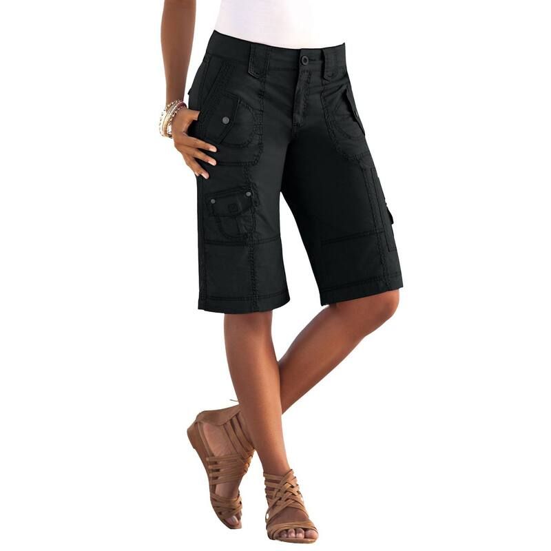 ロアマンズ レディース ボトムス ハーフパンツ・ショーツ プラスサイズ ショートパンツ Roamans Womens Plusize Cargo Shorts Black ブラック