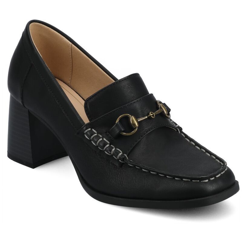 ジャーニー レディース シューズ パンプス ヒール Journee Aisha Womensquare Toe Stacked Heel Pumps Black ブラック