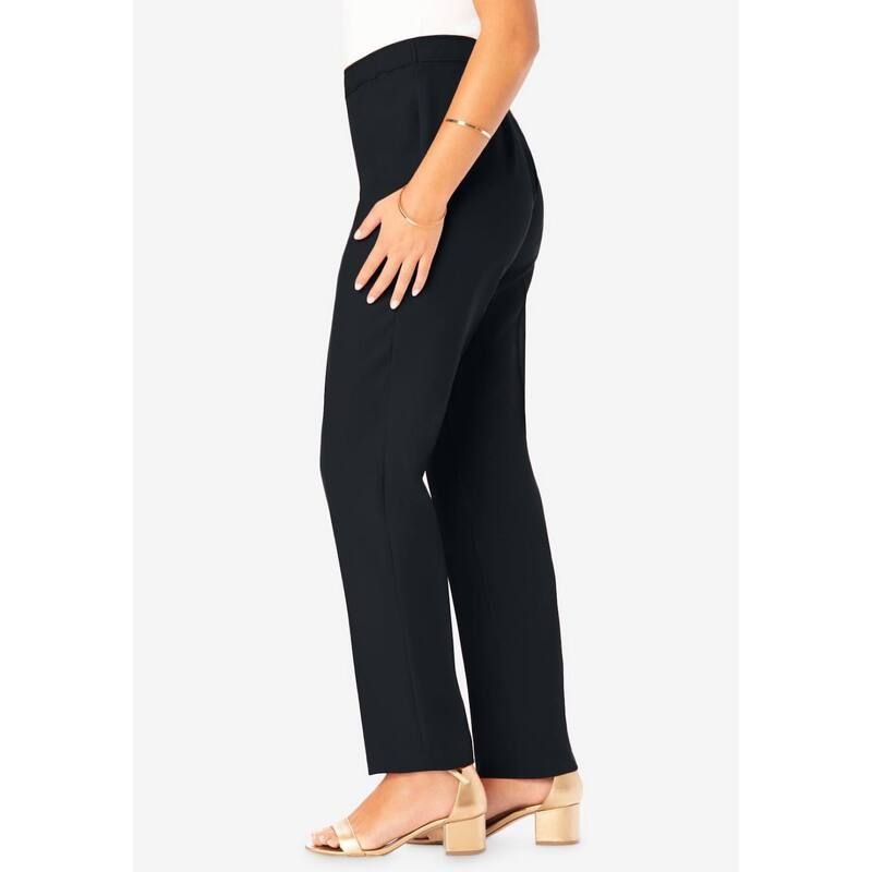 ロアマンズ レディース ボトムス カジュアルパンツ ストレート プラスサイズ プチ Roamans Womens Plusize Petite Classic Bend Over Pant Woven PullOn Straight Leg Pant New ロアマンズ レディース ボトムス カジュアルパンツ ストレート プラスサイズ プチ Roamans Womens Plusize Petite Classic Bend Over Pant Woven PullOn Straight Leg Pant New