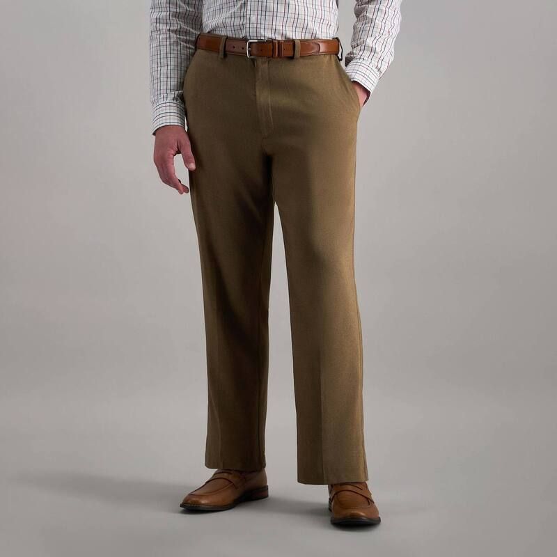 ハガー メンズ ボトムス カジュアルパンツ Mens Haggar Cool 18 PRO ClassicFit WrinkleFree FlatFront Expandable Waist Pants Tobacco