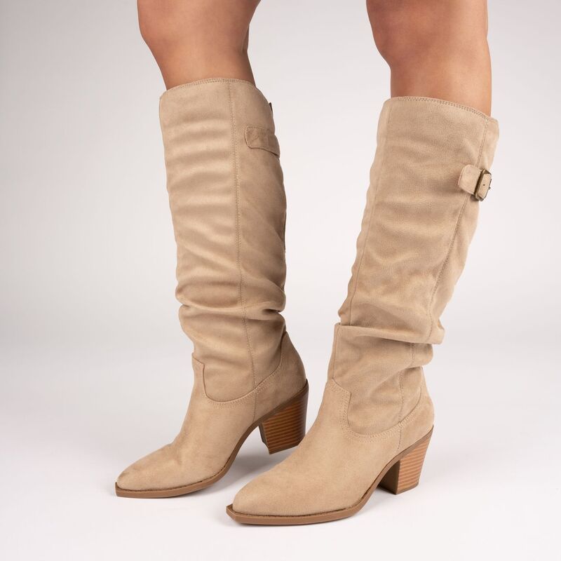 ジャーニー レディース シューズ ブーツ・レインブーツ Journee Kaleah Womens Comfort Slouchy KneeHigh Pointed Toe Buckle Detail Boots Brown ブラウン