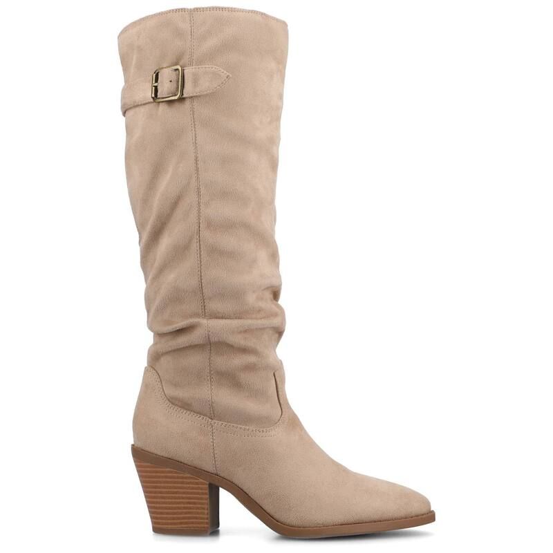 ジャーニー レディース シューズ ブーツ・レインブーツ Journee Kaleah Womens Comfort Slouchy KneeHigh Pointed Toe Buckle Detail Boots Brown ブラウン