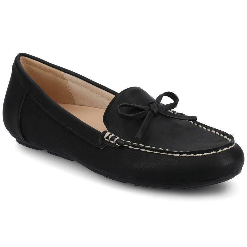 ジャーニー レディース シューズ スリッポン・ローファー Journee Novella Medium and Wide Width Womens Flexible Round Toe Loafers Black ブラック