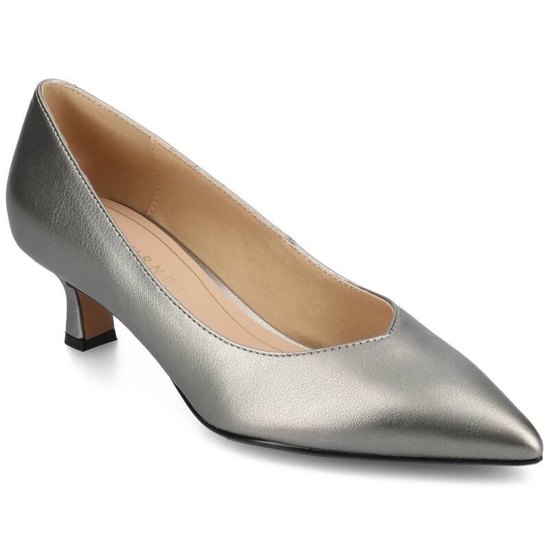 ジャーニー レディース シューズ パンプス ヒール Journee Pammie Medium and Wide Width WomenslipOn Kitten Heel Pumps Pewter ピューター