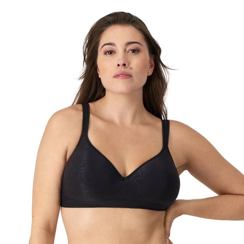 バリ レディース アンダーウェア ブラジャー Bali Comfort Revolution Wireless Bra DF3463 Black Swirl ブラック