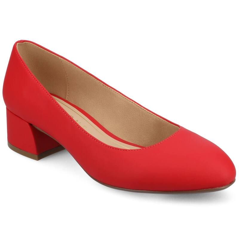 ジュルネ コレクション レディース シューズ パンプス ヒール Journee Collection Medium and Wide Width Saarii WomenslipOn Block Heel Pumps Red レッド