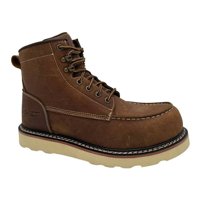 アドテック メンズ シューズ ブーツ・レインブーツ レザー AdTec Rancho Mens Waterproof Leather Work Boots Brown ブラウン
