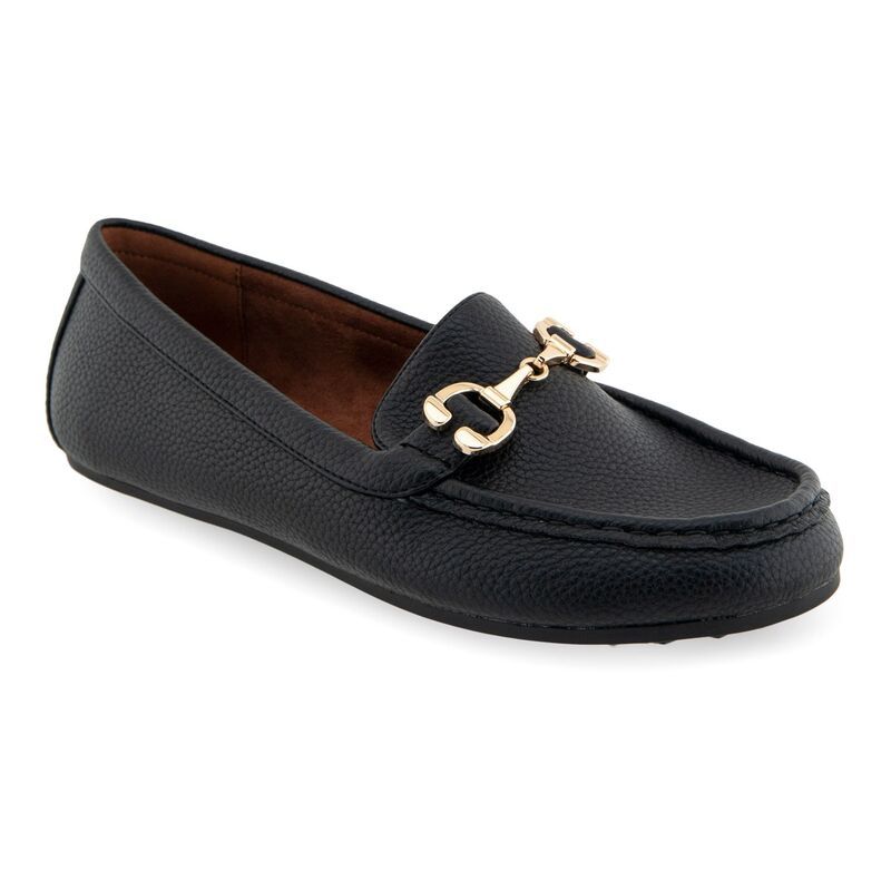 エアロソールズ レディース シューズ スリッポン・ローファー Aerosoles Dallas Womens Loafers Black Pebbled Faux Lea ブラック