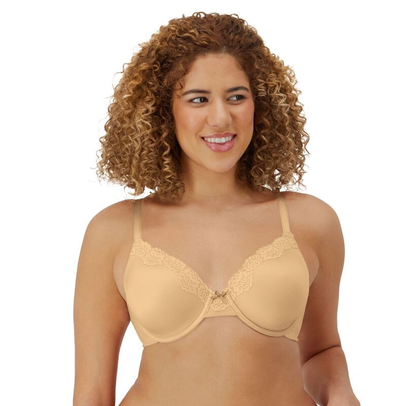 メイデンフォーム レディース アンダーウェア ブラジャー レーストリム レース Maidenform Comfort Devotion Full Coverage Lace Trim Bra 9404 Latte Lift With Latte