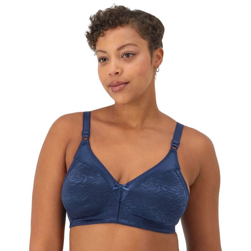 バリ レディース アンダーウェア ブラジャー レース Bali Double Support Lace FullFigure Wireless Bra DF3372 In The Navy ネイビー