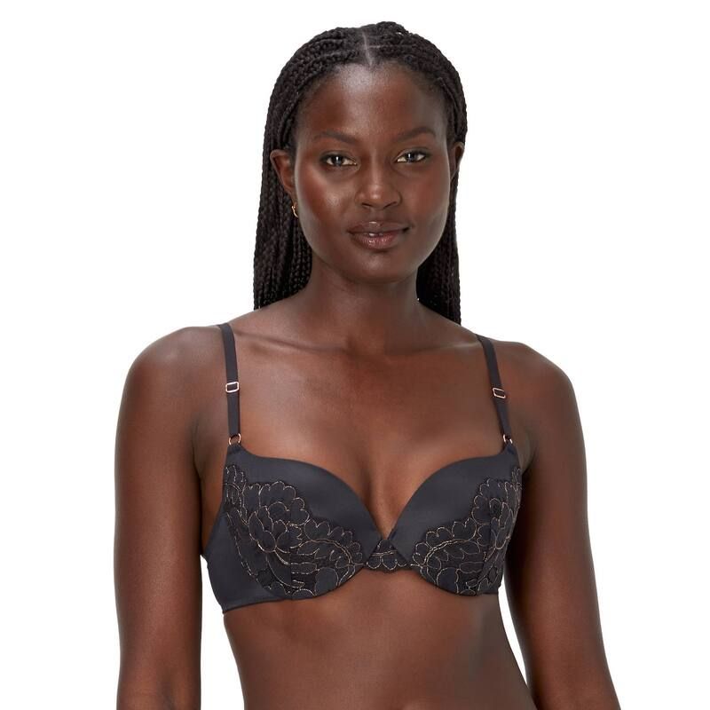 メイデンフォーム レディース アンダーウェア ブラジャー Maidenform Love the Lift Push Up In Underwire Bra DM9900 Black W Rose Gold ブラック