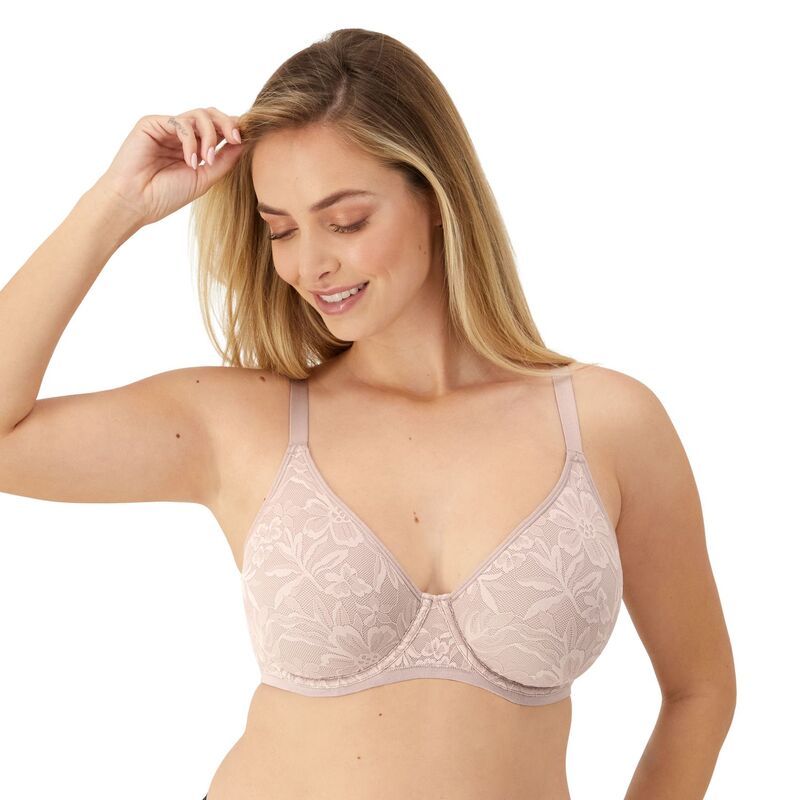 バリ レディース アンダーウェア ブラジャー コットン レース Bali Breathe Cotton Modalace Convertible Strap Underwire Bra DF7590 Gloss