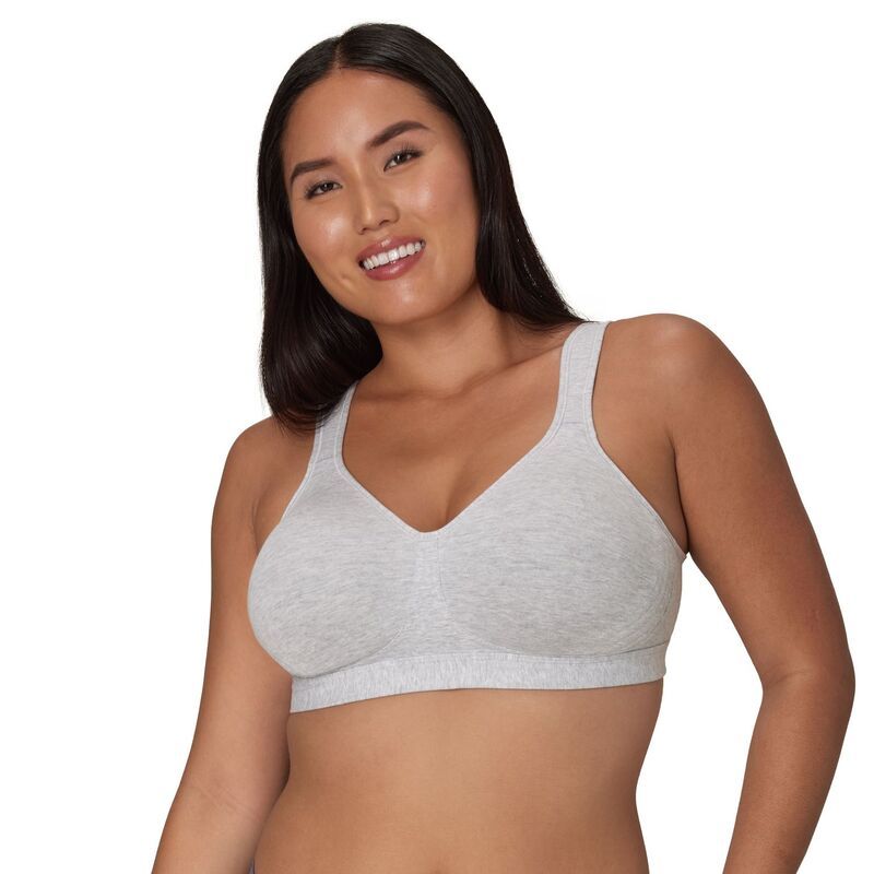 プレイテックス レディース アンダーウェア ブラジャー コットン Playtex 18 Hour Ultimate Lift Support Cotton Stretch Wireless Full Coverage Bra 474C Gray Heather