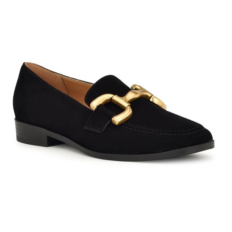 ナインウェスト レディース シューズ スリッポン・ローファー Nine West Lilma Womens Dress Loafers Black Suede ブラック