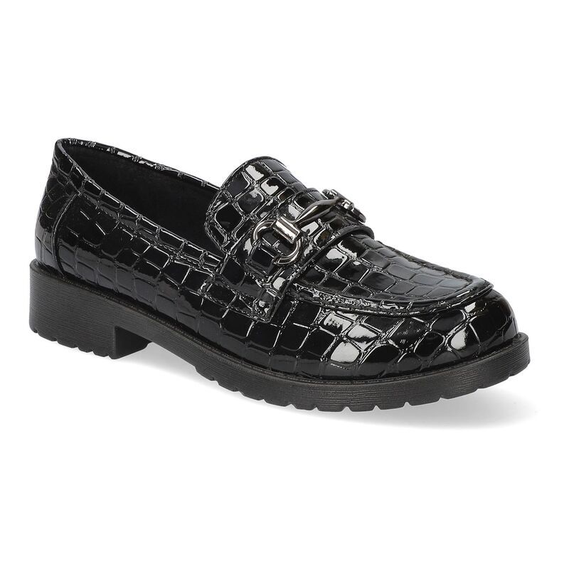 イージーストリート レディース シューズ スリッポン・ローファー Easy Street Witney Comfort Womens Loafers Black Croco ブラック