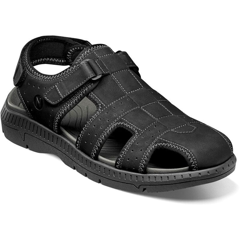 ノンブッシュ メンズ シューズ サンダル Nunn Bush Laguna Mens Closed Toe Fisherman Sandals Black ブラック