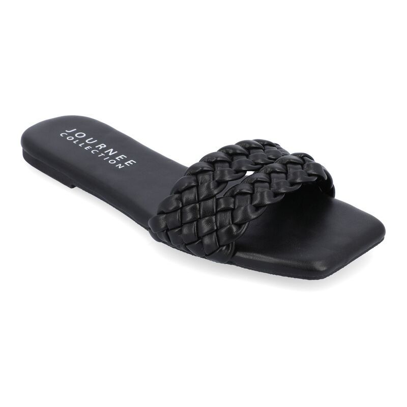 ジュルネ コレクション レディース シューズ サンダル Journee Collection Sawyerr Womens Braided Slide Sandals Black ブラック