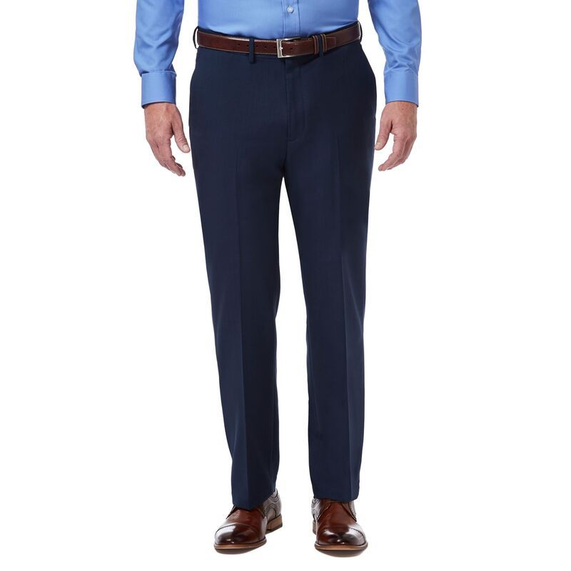 ハガー メンズ ボトムス カジュアルパンツ Men s HaggarR Premium Comfort ExpandableWaist ClassicFit Stretch FlatFront Dress Pants Blue ブルー