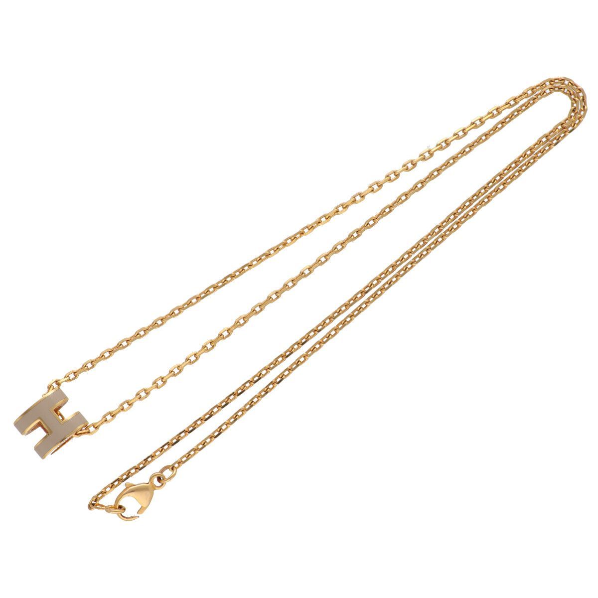 中古】 HERMES エルメス ポップアッシュ ミニ ネックレス イエロー 