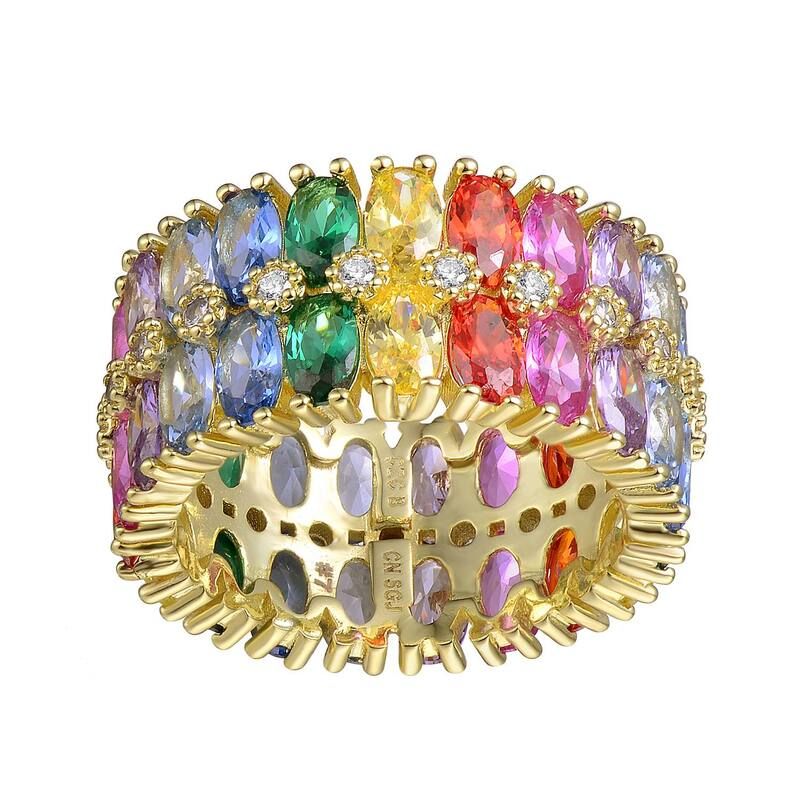 アンブランデッド レディース アクセサリー リング Unbranded 14k Gold Over Silverainbow Cubic Zirconia Diamond Accent Clusteringold Tone ゴールド