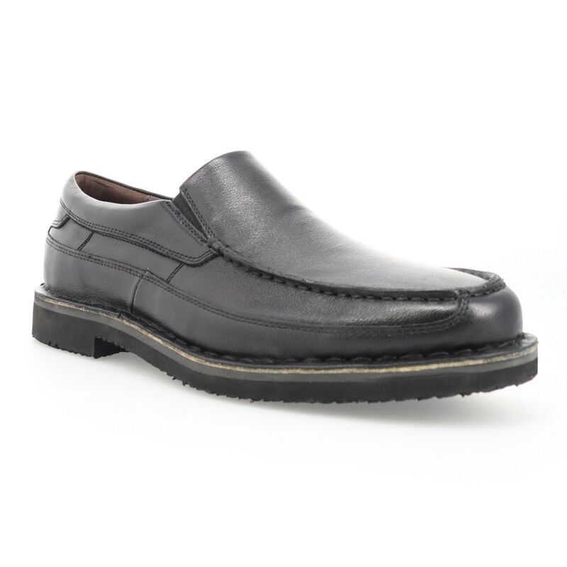 プロペット メンズ シューズ スリッポン・ローファー レザー Propet Flynn Mens Leather Dress Loafers Black ブラック
