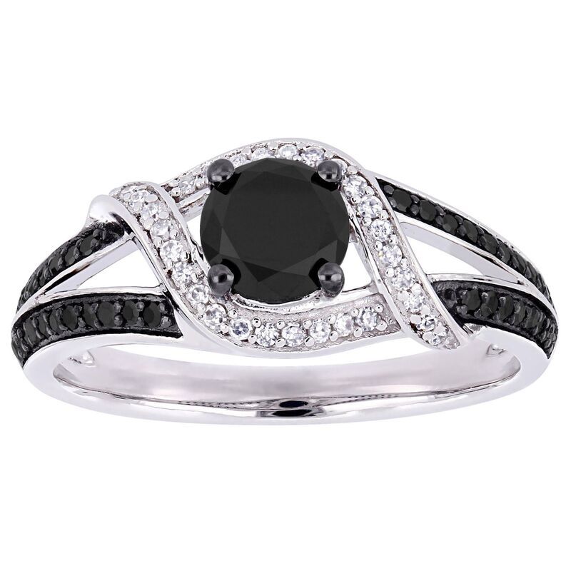 ステラ グレース レディース アクセサリー リング Stella Grace 10k White Gold 1 CaratW Black White Diamond Split Shank Engagement Ring 10k White Gold ホワイト