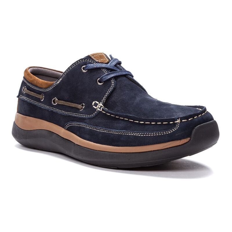 プロペット メンズ シューズ レザー Propet Pomeroy Mens Leather Boat Shoes Navy ネイビー