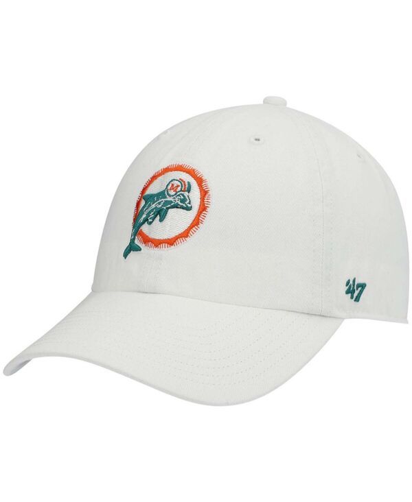 47 ブランド メンズ アクセサリー 帽子 47 Brand Mens White Miami Dolphins Clean Up Legacy Adjustable Hat White ホワイト