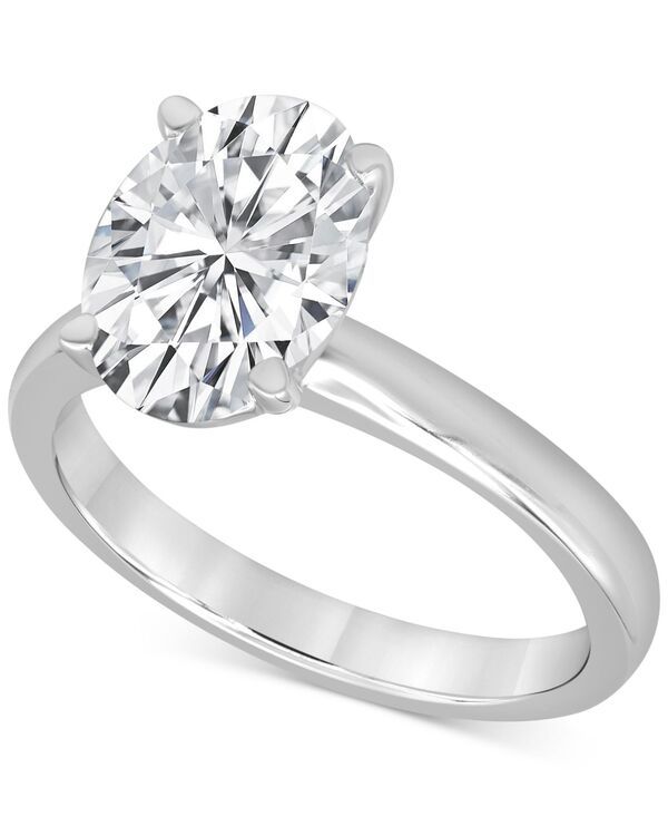 バッジェリーミシュカ レディース アクセサリー リング Badgley Mischka Certified Lab Grown Diamond OvalCut Solitairengagement Ring 3 ctw in 14k White Gold ホワ