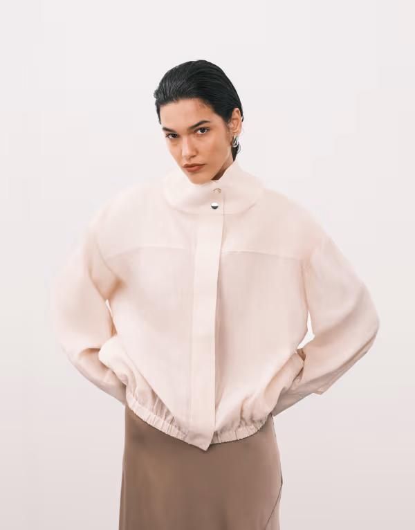 エイソス レディース アウター ジャケット・ブルゾン ASOS DESIGN techy funnel utility windbreaker jacket in cream クリーム