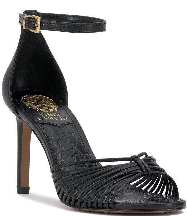 ヴィンスカムート レディース シューズ ヒール サンダル アンクル Vince Camuto Blaine Strappy Band Ankle Strap Dressandals Black ブラック