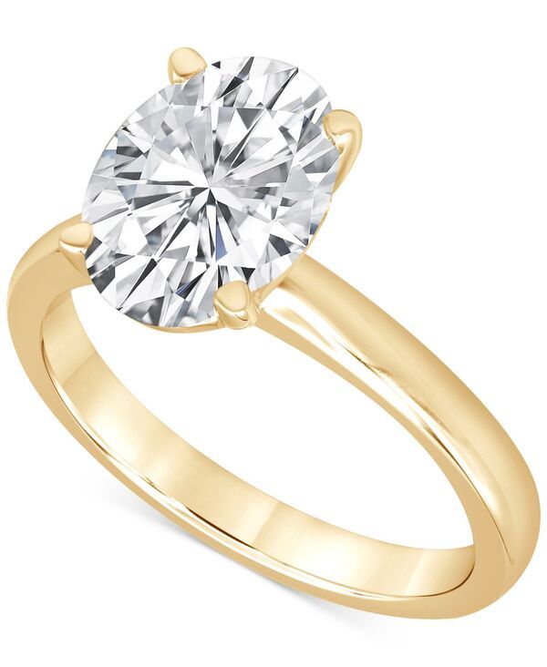 バッジェリーミシュカ レディース アクセサリー リング Badgley Mischka Certified Lab Grown Diamond OvalCut Solitairengagement Ring 5 ctw in 14k Yellow Gold イ