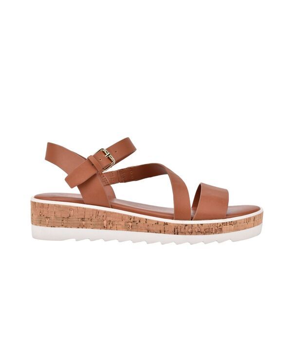 マークフィッシャー レディース シューズ パンプス サンダル Marc Fisher Womens Grandie Treaded Flatform Wedge Sandals Cognac