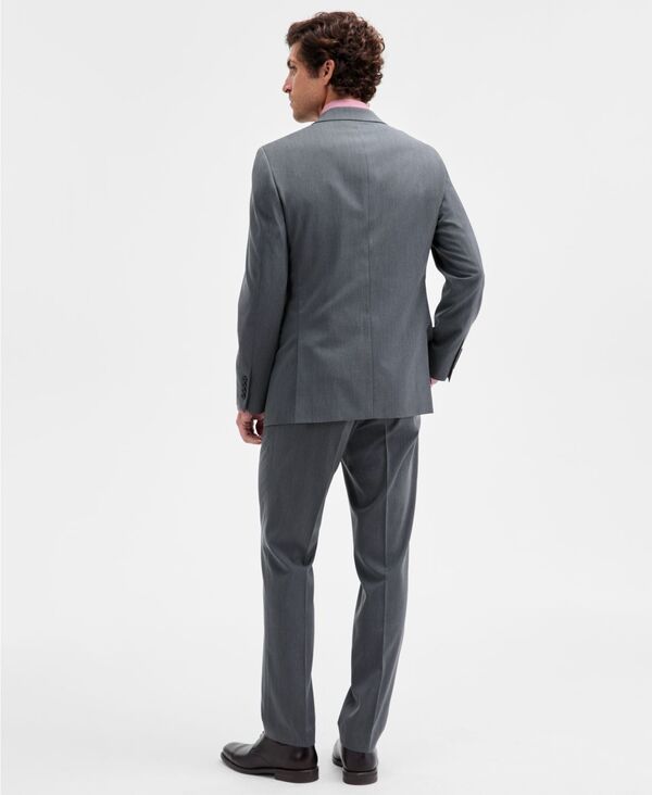 ダナ キャラン ニューヨーク メンズ トップス ベスト DKNY Mens ModernFit Vested Nested Suit Gray Pindot グレー